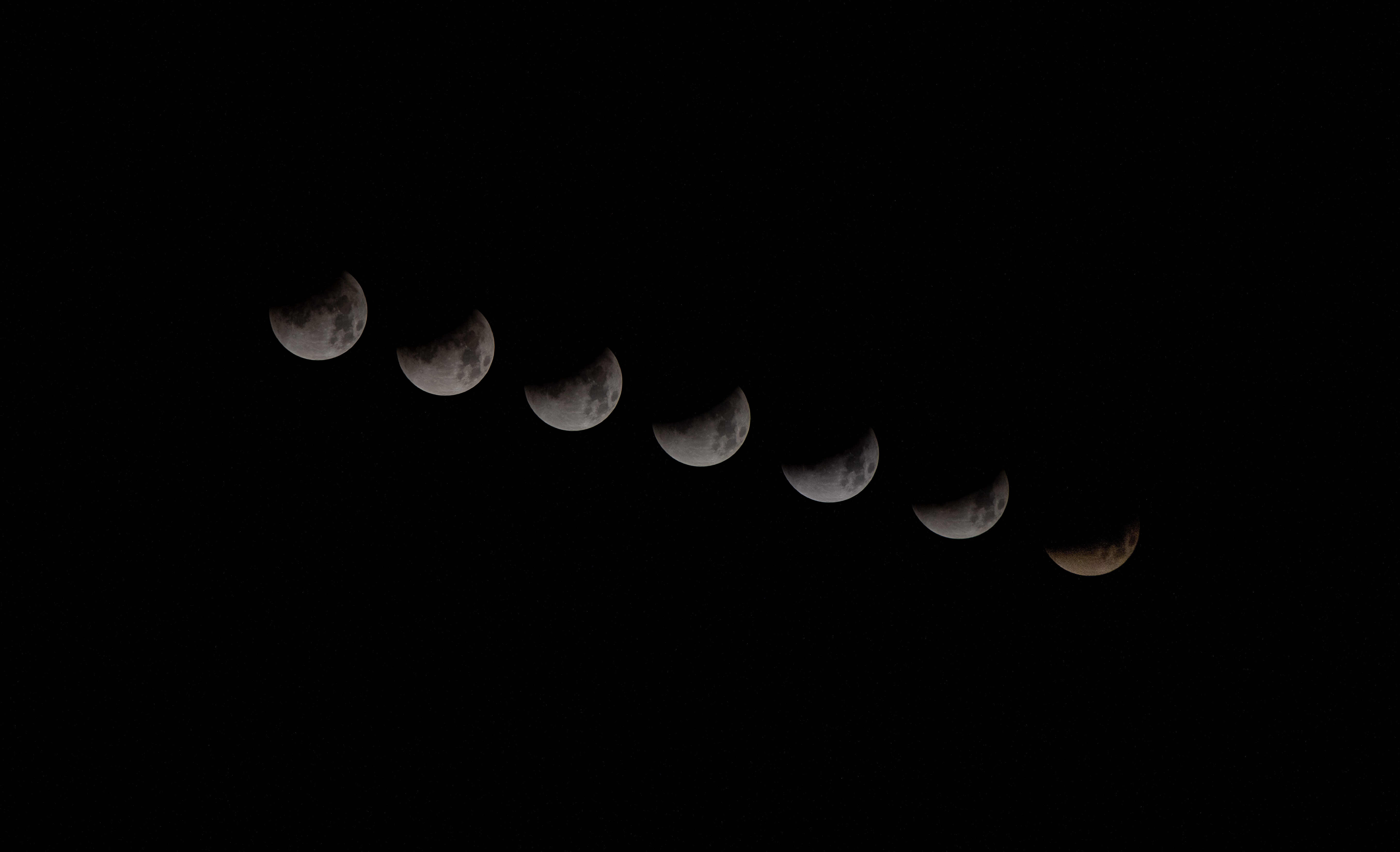 Crimson Shadow: Total Lunar Eclipse Phase Sequence